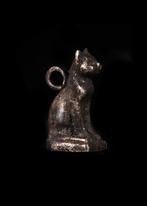 Oude Egypte, late periode Zilver Grote Bastet Amulet