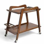 Serveerwagen - Vintage Trolley, Barwagen - Eikenhout - Met