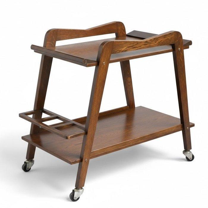 Serveerwagen - Vintage Trolley, Barwagen - Eikenhout - Met, Antiek en Kunst, Kunst | Designobjecten