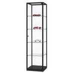 Vitrinekast WMSH500 198x50cm incl. 4 legborden - Zwart, Huis en Inrichting, Kasten | Vitrinekasten, Ophalen of Verzenden, Nieuw