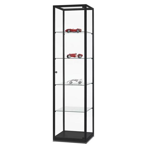 Vitrinekast WMSH500 198x50cm incl. 4 legborden - Zwart, Huis en Inrichting, Kasten | Vitrinekasten, Ophalen of Verzenden