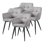Eetkamerstoel Birmingham set van 4 fauteuils 81x57x53 cm gri, Huis en Inrichting, Stoelen, Verzenden, Nieuw