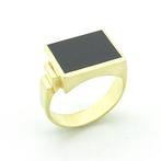 Gouden zegelring met Onyx steen | Maat 21, Sieraden, Tassen en Uiterlijk, Ringen, Goud, Goud, Gebruikt, Verzenden