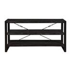 Boekenkast Mangohout Britt Laag 150 Zwart, Huis en Inrichting, Kasten | Boekenkasten, Verzenden, 150 tot 200 cm, Nieuw, Minder dan 100 cm