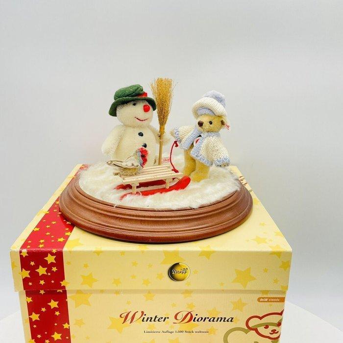 Steiff - Teddybeer Winter diorama - 1990-2000 - Duitsland, Antiek en Kunst, Antiek | Speelgoed
