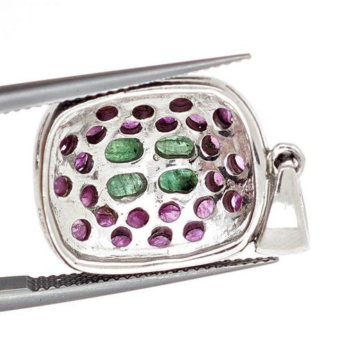 Zonder Minimumprijs - Hanger Zilver - 6.00ct. tw. Smaragd -, Sieraden, Tassen en Uiterlijk, Antieke sieraden