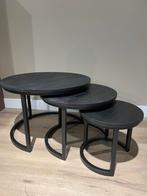 Ronde salontafelset - zwart mangohout (verzending mogelijk!), 50 tot 100 cm, Minder dan 50 cm, Nieuw, Rond