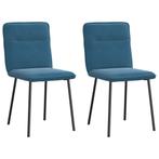 vidaXL Eetkamerstoelen 2 st fluweel blauw, Huis en Inrichting, Verzenden, Nieuw, Blauw
