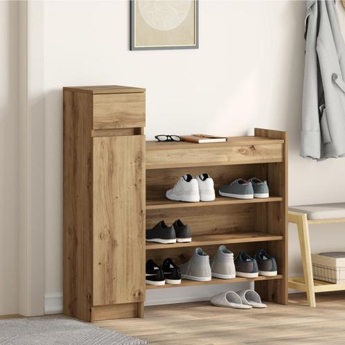 vidaXL Schoenenkast Ambachtelijk Eiken 100.5x28x100 cm, Huis en Inrichting, Kasten | Schoenenrekken, Nieuw, Verzenden
