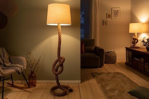 Maritieme vloerlamp SEVEN SEAS 158cm touw vloerlamp linnen, Huis en Inrichting, Lampen | Vloerlampen, Ophalen of Verzenden