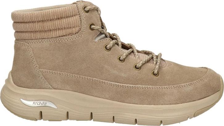 Skechers Arch Fit - maat 38 - Smooth veterboots taupe Suede, Kleding | Dames, Schoenen, Verzenden