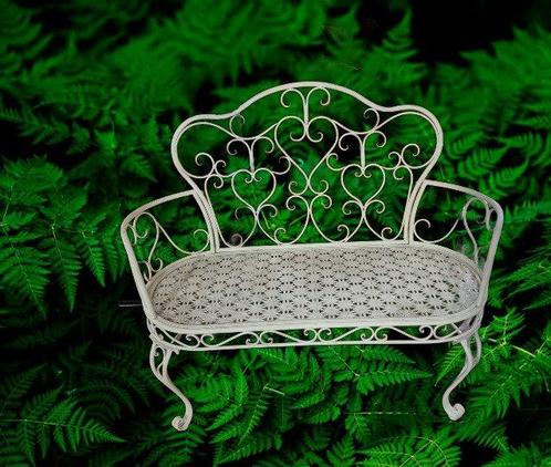 Garden Bench Hearts - Iron - Bank - IJzer, Antiek en Kunst, Curiosa en Brocante