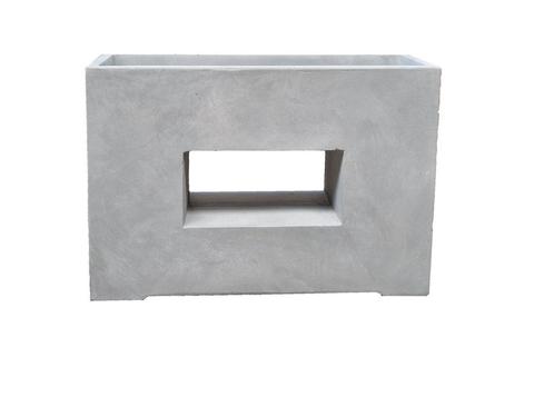 Plantenbak Fiberclay 75x27x52 cm Grijs, Tuin en Terras, Bloembakken en Plantenbakken, Nieuw, Verzenden