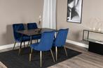 Eetkamerstoel - Rijk - Blauw - Fluweel - Jörn, Huis en Inrichting, Stoelen, Verzenden, Nieuw