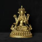 Witte Tara 32.5 cm / 4.3 kg - Verguld Brons - Tibet - 20e, Antiek en Kunst