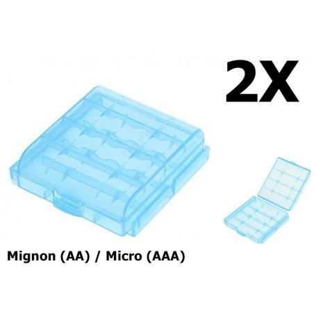 Transportbox Batterijen Mignon (AA) / Micro (AAA) Blauw 2x, Audio, Tv en Foto, Accu's en Batterijen, Nieuw, Verzenden