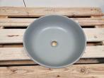 Waskom 41 x 13 cm mat donker grijs keramiek, Doe-het-zelf en Verbouw, Sanitair, Ophalen of Verzenden, Nieuw, Bad