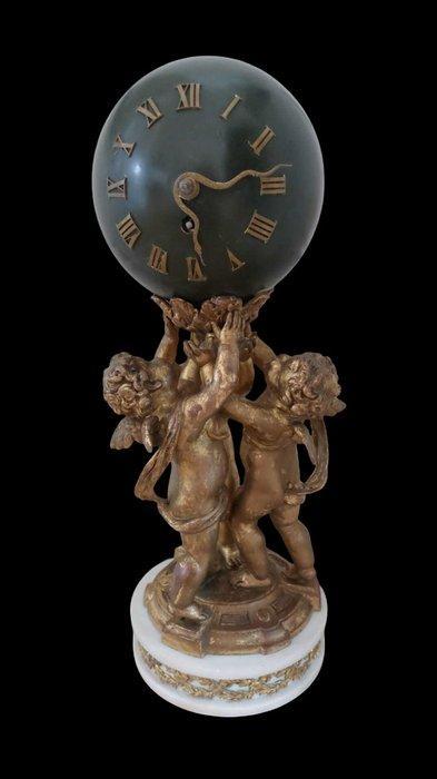 Pendule - Marmer, Messing, Brons - 1850-1900, Antiek en Kunst, Antiek | Klokken