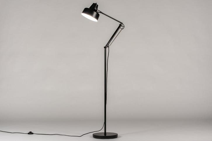 Rietveld Vloerlampen - Zwart - Metaal, Huis en Inrichting, Lampen | Vloerlampen, Verzenden