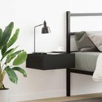 vidaXL Nachtkastje zwevend 40x30x15 cm bewerkt hout zwart, Minder dan 45 cm, Verzenden, Nieuw, Minder dan 55 cm