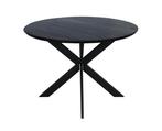 Eiken eettafel Ferris | Rond 110 cm | Zwart, Ophalen of Verzenden, Nieuw