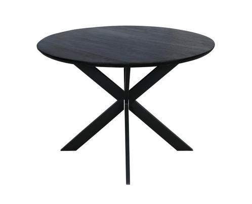 Eiken eettafel Ferris | Rond 110 cm | Zwart, Huis en Inrichting, Tafels | Eettafels, Nieuw, Ophalen of Verzenden