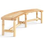 LIVSK Gebogen Houten Vuurplaatsbank - Massief Sparren- en De, Tuin en Terras, Verzenden, Nieuw