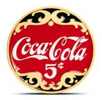 Wereld. Silver medal Coca Cola Logo, Colorized, 2 oz mit CoA