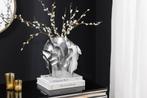 Handgemaakte vaas LIQUID 30cm zilver metaal gehamerd design, Huis en Inrichting, Woonaccessoires | Vazen, Ophalen of Verzenden