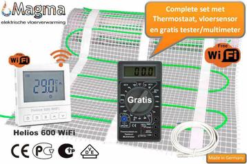 Elektrische vloerverwarming met WiFi thermostaat beschikbaar voor biedingen
