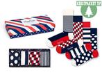 4 Paar Happy Socks Stripe Giftbox-41-46, Kleding | Heren, Sokken en Kousen, Verzenden, Nieuw