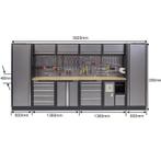 Complete Werkplaatsinrichting, werkbank houten blad, geree..