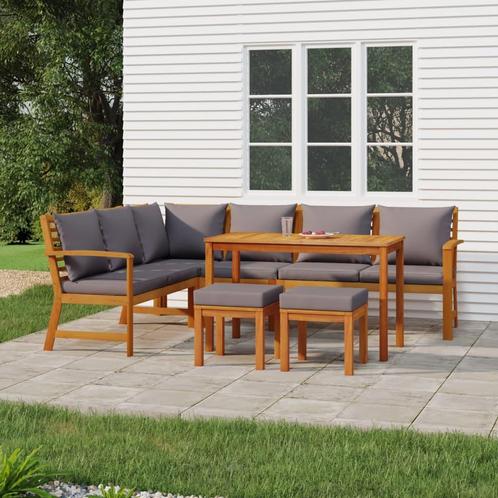 vidaXL 7-delige Tuinset met kussens massief acaciahout, Tuin en Terras, Tuinsets en Loungesets, Tuinset, Nieuw, Hardhout, Verzenden