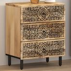 vidaXL Nachtkastje 50x33x60 cm massief mangohout, Verzenden, Nieuw, Hout