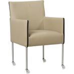 Set van 6 Leren eetkamerstoelen More - Toledo Mastic, Ophalen of Verzenden, Nieuw, Leer