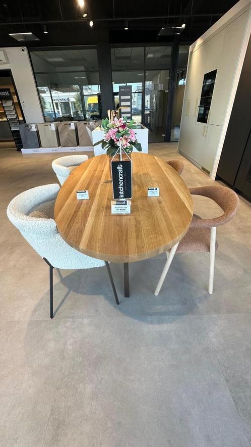 Massief eiken tafel, Huis en Inrichting, Tafels | Eettafels, 100 tot 150 cm, 150 tot 200 cm, Ovaal, Nieuw, Eikenhout, Vier personen