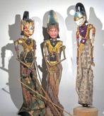 Set van drie Wayang Golek poppen - Indonesië - Eind 20e eeuw, Antiek en Kunst
