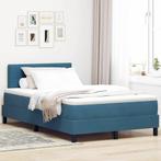 vidaXL Boxspringbed met matras Donkerblauw 120 x 200 cm, Verzenden, Nieuw, Blauw, Stof