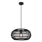 Rotan badkamer hanglamp zwart, Emilio, IP44, Huis en Inrichting, Lampen | Hanglampen, Nieuw, Ophalen of Verzenden, Landelijk, Metaal