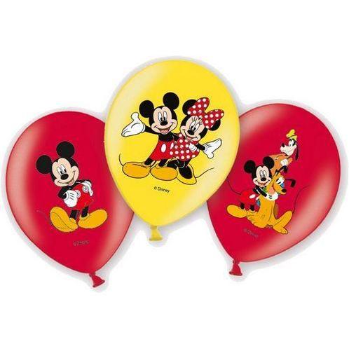 Mickey Mouse Ballonnen Deluxe 28cm 6st, Hobby en Vrije tijd, Feestartikelen, Nieuw, Verzenden