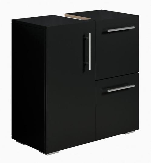 Wastafelkast Mars 60 x 30 x 60 cm Zwart Badkamerkast, Huis en Inrichting, Badkamer | Badkamermeubels, Nieuw, Wastafelkast, Verzenden