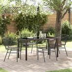 vidaXL Tuin Eetset 5 pcs Zwart poly rattan, Verzenden, Nieuw, Rotan