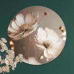 Muurcirkel met witte bloemen | Ronde wanddecoratie, Nieuw, Verzenden