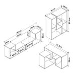 Modulair meubelset Hustersurd 2-delig eikenkleurig [en.casa], Huis en Inrichting, Woonaccessoires | Wandplanken en Boekenplanken