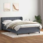 vidaXL Boxspring met matras fluweel donkergrijs 140x210 cm, Verzenden, Nieuw, Grijs, Stof