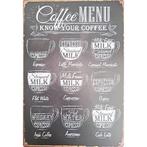 Wandbord reclamebord Coffee Menu bord, Verzamelen, Posters, Rechthoekig Staand, A4 of kleiner, Nieuw, Ophalen of Verzenden