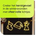 Kerstverlichting Raam Kerstengel + Kerstsok + Kerstmuts -, Diversen, Kerst, Verzenden, Nieuw