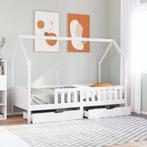 vidaXL Kinderbedframe 90x200 cm massief grenenhout, Huis en Inrichting, Slaapkamer | Bedden, 90 cm, Eenpersoons, Verzenden, Wit