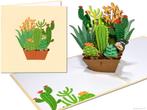 Bloeiende Cactus en Vetplanten pop-up kaart 3D wenskaart, Verzenden, Nieuw