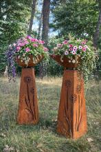 Sculptuuur voor buiten, Bloembak - Roest - Zuil - 97 cm -